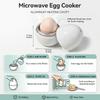 2pcs (Поднос + Крышка) Новейшая безопасная для пищевых продуктов микроволновая яйцеварка | Портативная алюминиевая пароварка в форме яйца, Креативная подставка для яиц, Варилка для мягких/твердых яиц,