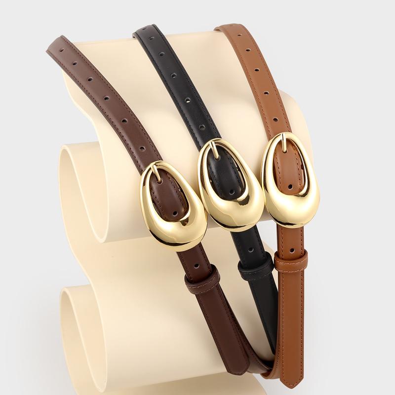 Women'S Leather Belt Niche Literary Pin Buckle Decorative Jeans Belt Women