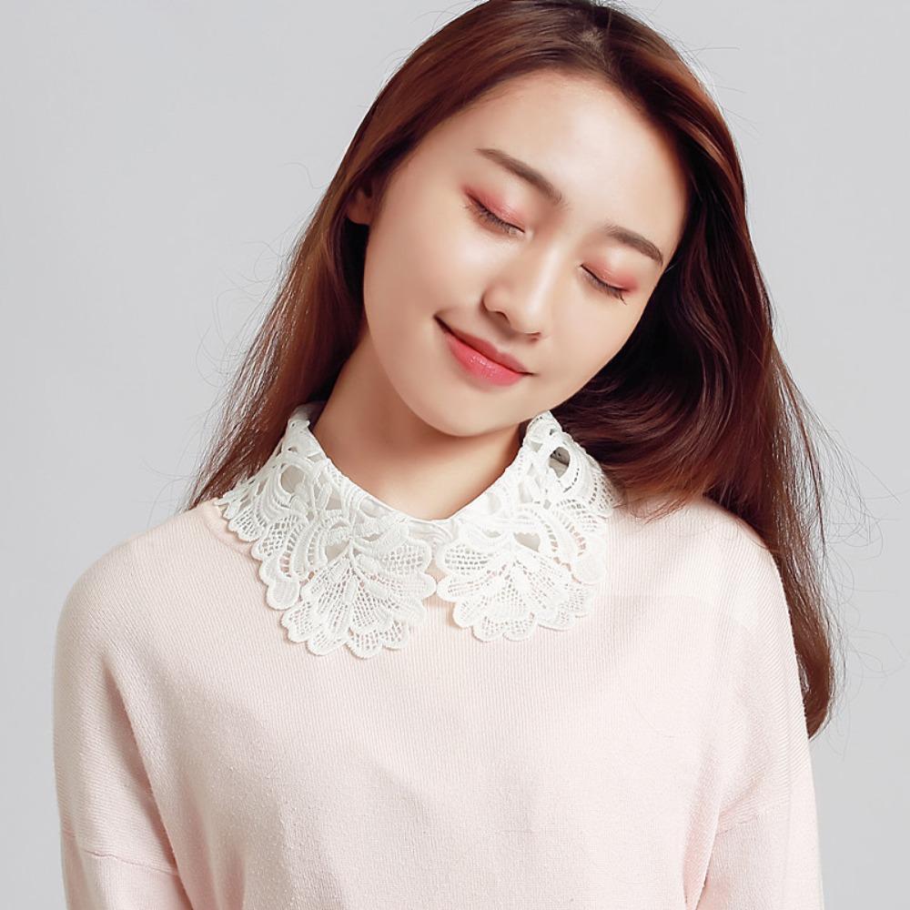 New Fashionable Women's Lapel Lace Decorative Collar Collared Shirt Apparel Accessories Ties Lace Flower Fake Collars