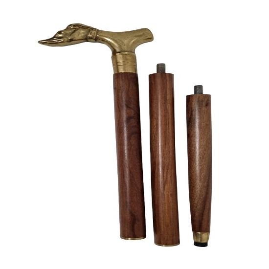 Трость с собачьей ручкой, латунь, дерево