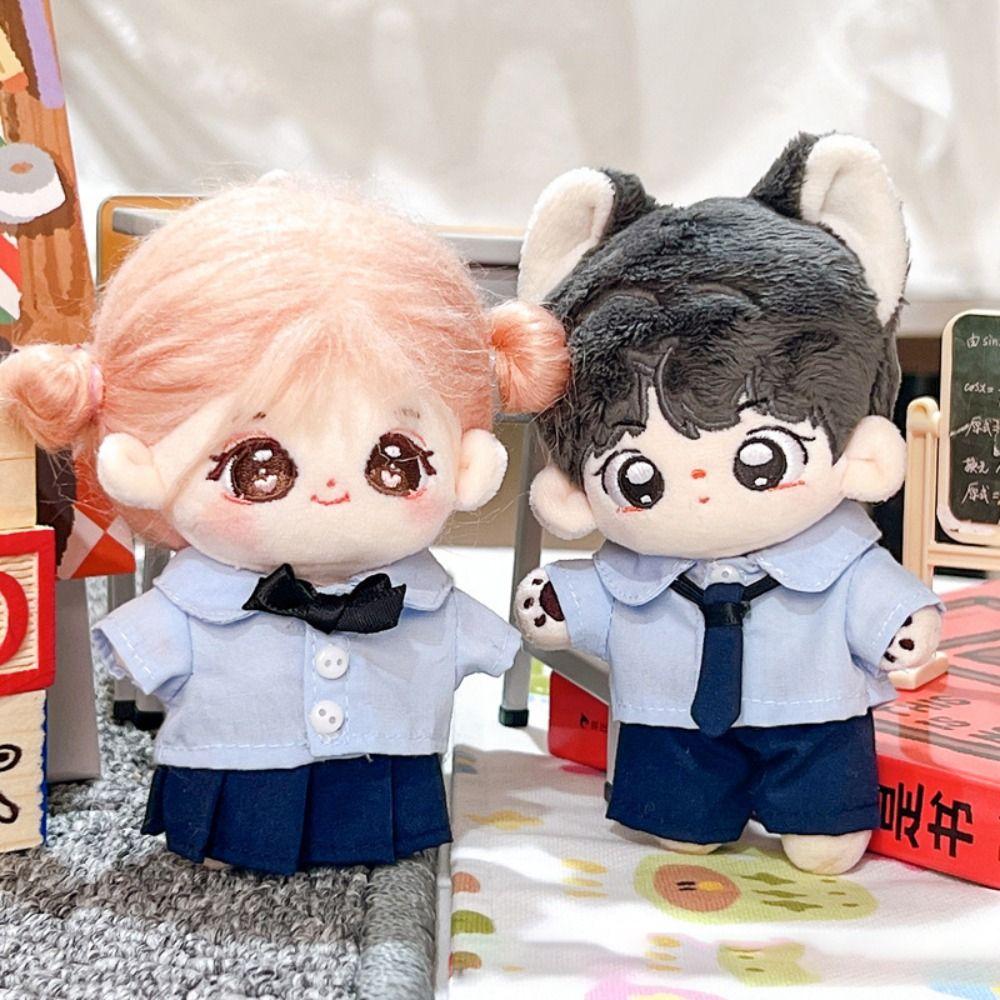 Soft 10cm Doll Clothes Necktie Blouse Skirt Suit Portable Cotton Stuffed Doll Accessory Children