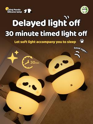 Мультяшный Милый Светодиодный Ночник Сенсорный Датчик Panda Ночники Силиконовый Детский Праздничный Рождественский Подарок Прикроватная Лампа Декор Комнаты