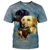 Summer Hunting Dog Print T-Shirts For Men Round Neck Short Sleeve Wild Animal Graphic Tops Casual Men's T Shirts Harajuku Tees
