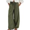 2026 Womens Plus Size Solid Color Stretchy Waist Wide Leg Pants Casual Loose Trousers