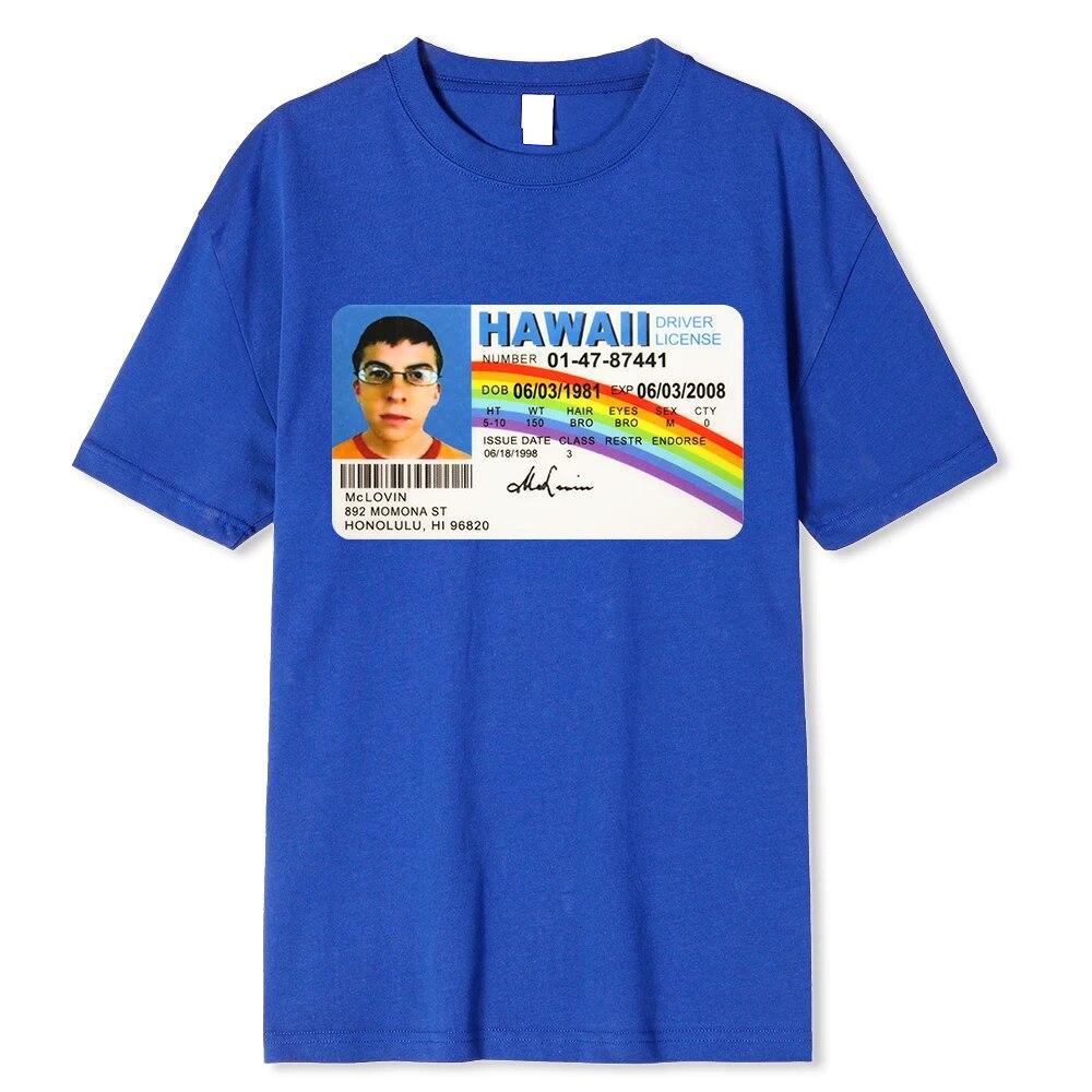 Homme T Shirt Summer Women T-Shirt Mclovin Id Card Superbad Geek Unisex Cotton T-Shirt Unisex T-Shirt Teenagers Cool Soft Clothing