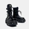 Dark Punk Heightened Lace-Up Girl Baby Martin Boots Women'S Metal Thick-Soled Mid-Tube Boots