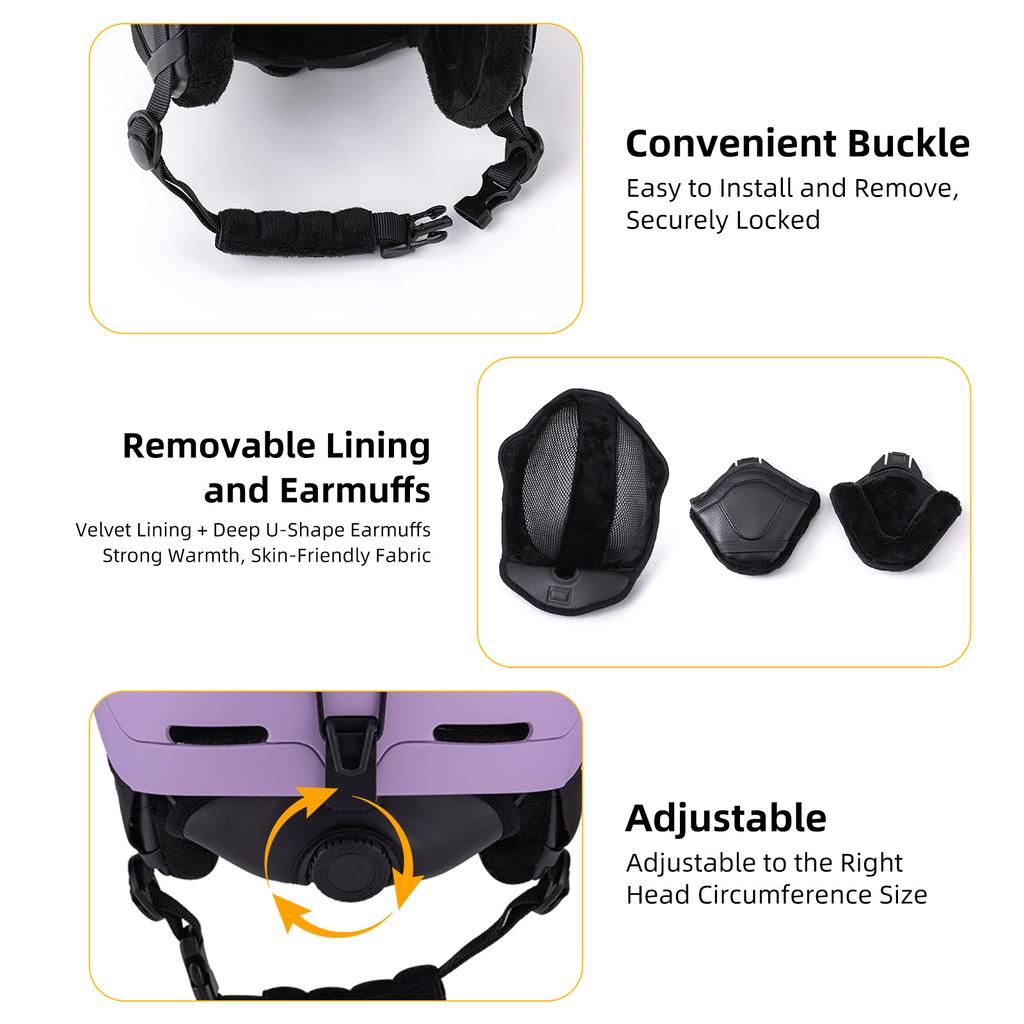 Snow Sport Helmet Ski Helmet Men Women Adult Bike Helmet Multi-Functional Snowboard Helmet for