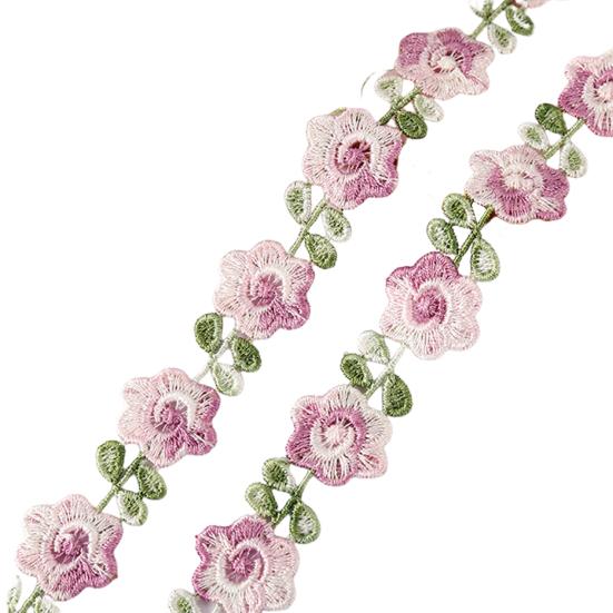 Цветочная кружевная отделка ленты Яркий цвет широко используется DIY ремесла вышитые крючком кружевные отделки ткани украшения