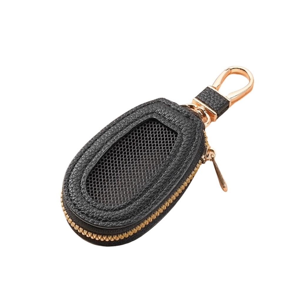 Transparent Mesh Leather Key Case Multifunctional Keychain Holder Practical Car Key Bag Unisex