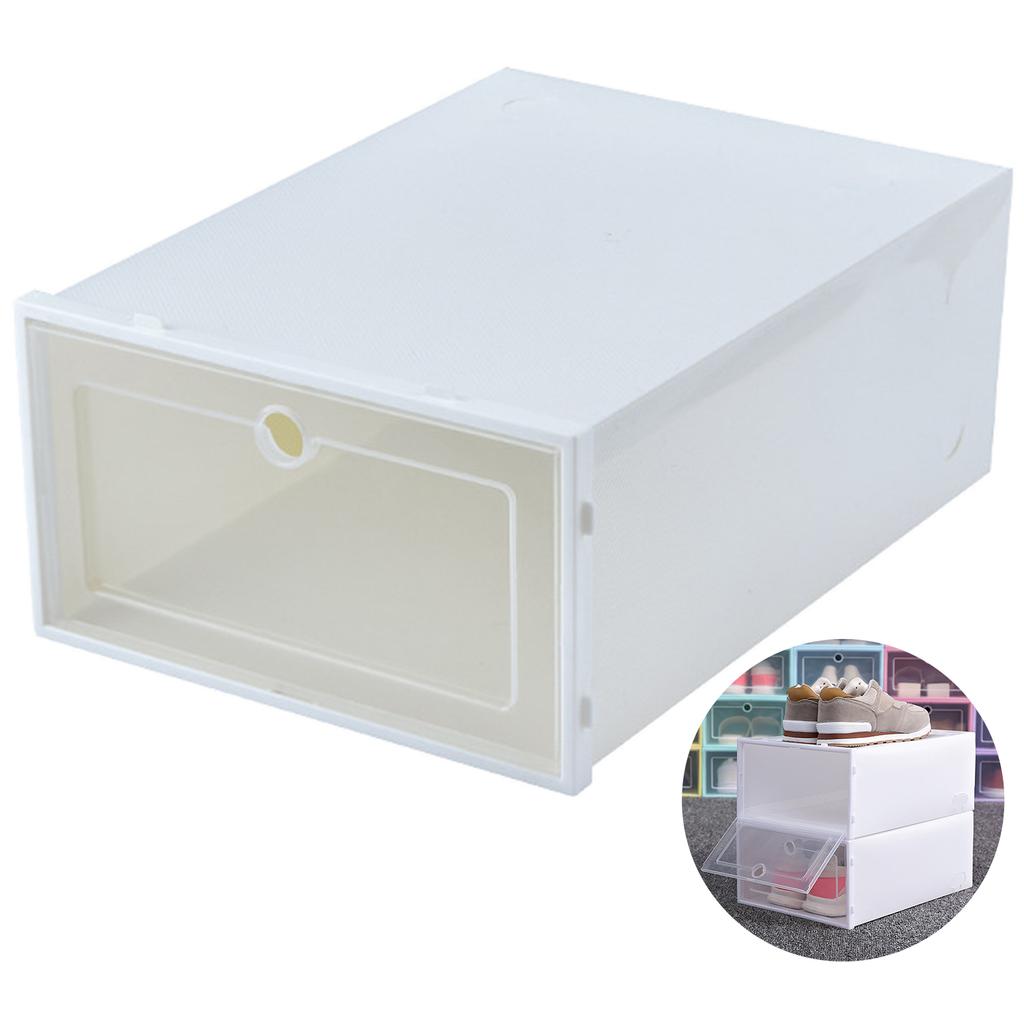 Утолщенный ПП пластик Прозрачная откидная коробка для обуви Складной контейнер для хранения для дома Пыленепроницаемый органайзер для гардероба 31*20*13см