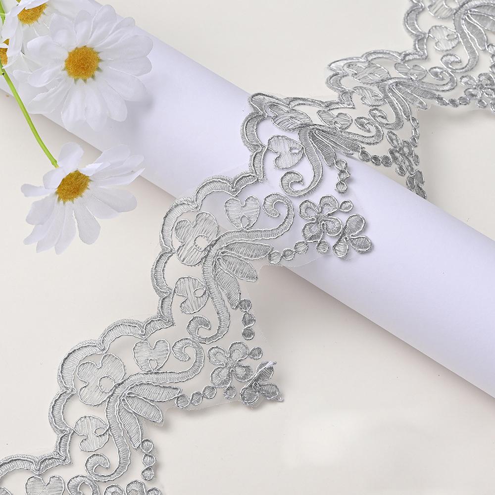 1 ярд золотисто-серебряная отделка кружевом на автомобильной косточке свадебное платье вуаль пайетки кружевная ткань танцевальные костюмы аксессуары ширина 9,2 см