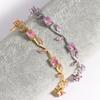 Sparkling Stones Rhinestone Bracelet Colorful Crystal Leaf Vine Bracelet  Wedding Jewelry