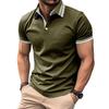 Модная мужская рубашка-поло с короткими рукавами и цветными блоками, новые мужские футболки с лацканами