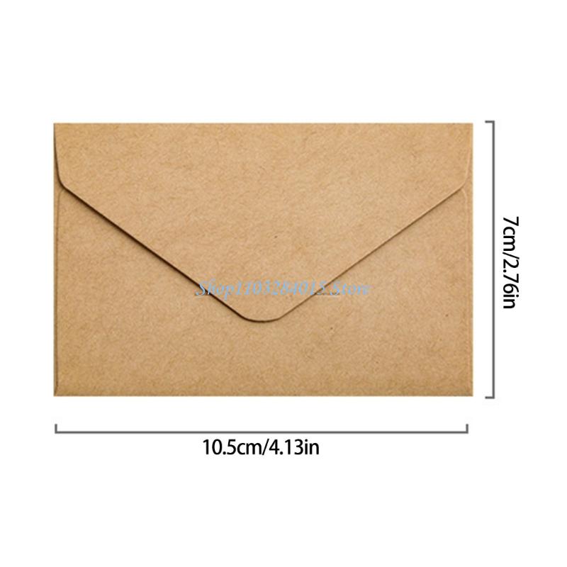 R6FF 20Pcs Vintage Envelopes 4x2.76Inch Small Folding Envelopes Invitation Envelope