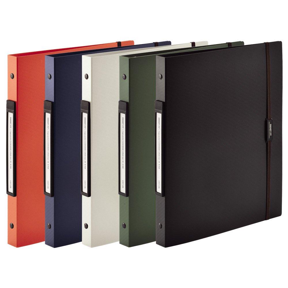 LIHIT LAB File Clear Book A4 Replaceable pocket Orange 30-hole 2-type N7520-4