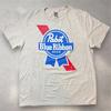 Pabst Blue Ribbon PBR Пиво Графическая футболка Мужская Размер L Серый Короткий рукав Логотип Футболка