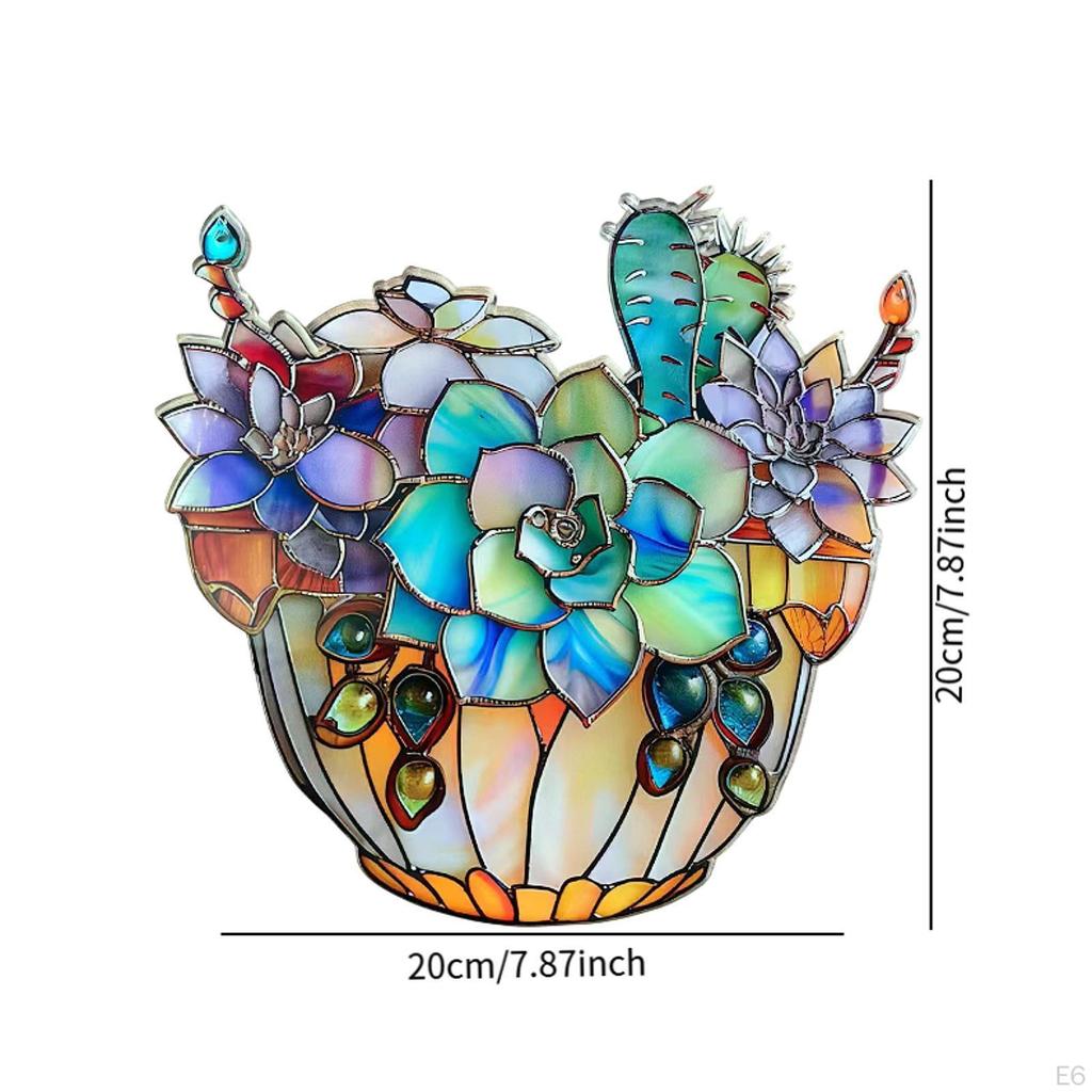 Hanging Sign for Potted Plants Acrylic Bonsai Art Piece Flat Planter Display Home Shelf