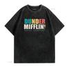 Vintage Retro Dunder Mifflin Paper Company Print Casual T Shirt vintage Washed streetwear designer clothes Soft Stylish