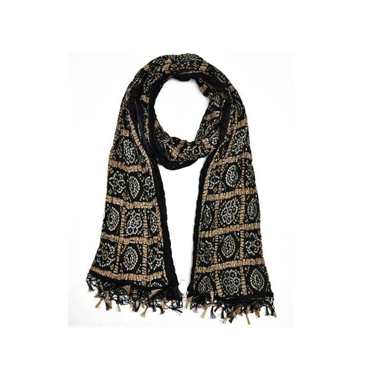 TreegoArt Fashion Women's Rajasthani Printed Traditional Silk Bandhej Dupatta Chunni Scarf