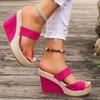 Модные летние розово-красные тапочки на толстой подошве женские модные офисные босоножки на платформе женские для вечеринки свадьбы открытый носок сандалии mujer