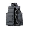 Men's Solid-color Casual Workwear Vest, Men's And Women's Zipper Stand-up Collar Thickened Warm Vest Jacket.