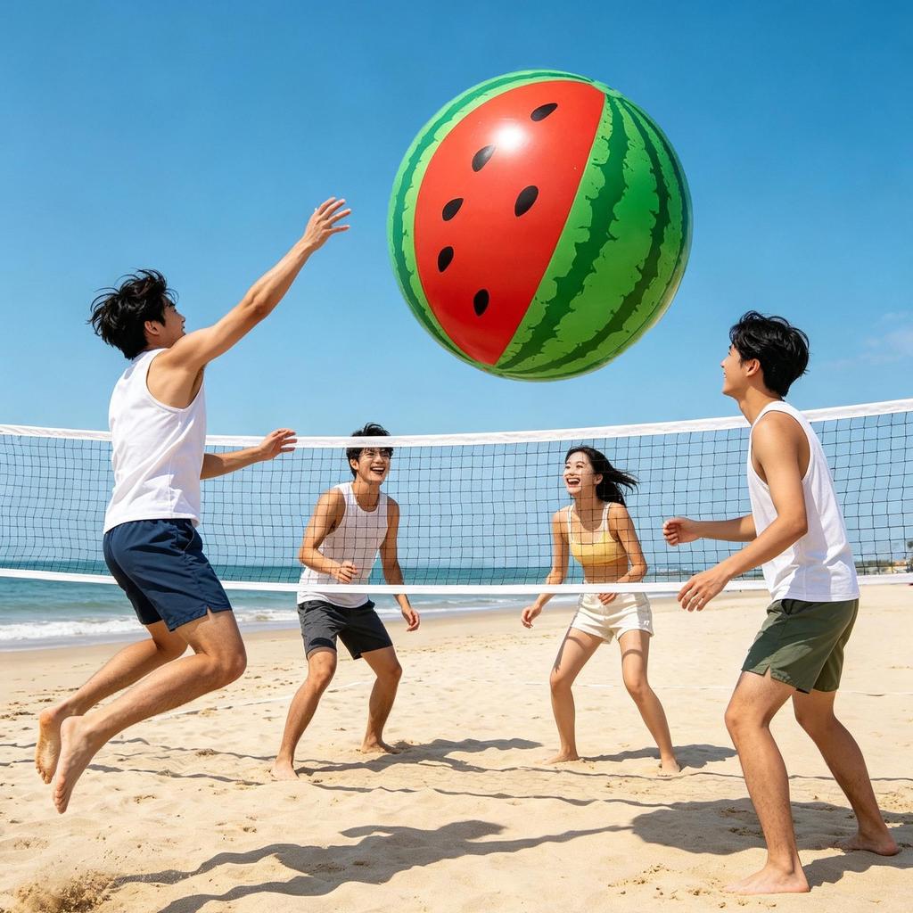 90cm Thickened Watermelon Inflatable Beach Ball for Outdoor Sports and Swimming