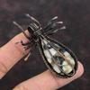 Медный кулон Черный и Белый Бирюзовый Медный кулон с обмоткой из проволоки Драгоценный камень Кулон Паук Медные украшения для подарка Дизайнерский кулон ручной работы