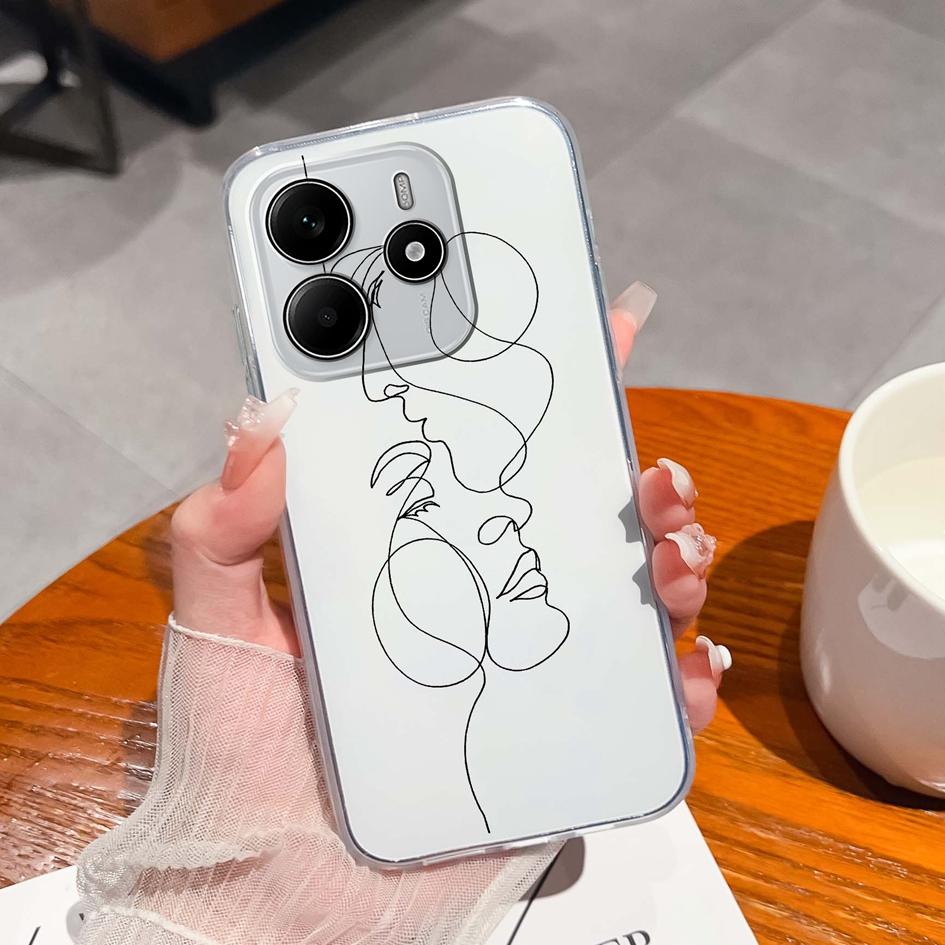 Забавные черные задние крышки для кота для Redmi Note 14 Pro Plus A3 K80 Pro A4 14R новый чехол для телефона эстетический дизайн жидкий силиконовый мягкий корпус для Redmi бампер