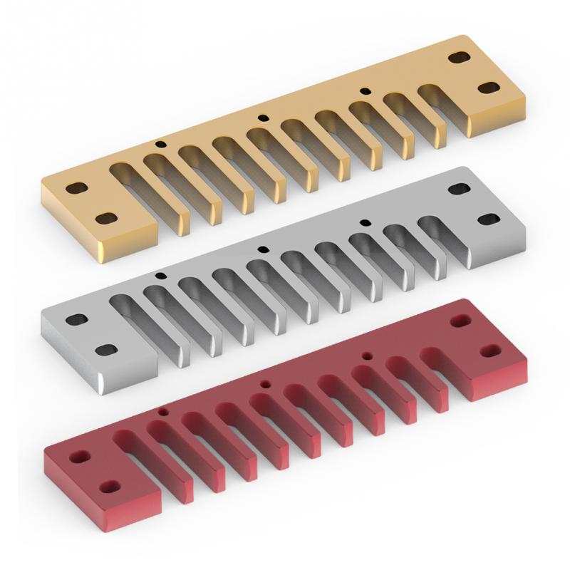 3 Colors Aluminum Alloy 10 Holes Comb Harmonica Part for Marine Band Crossover and Deluxe