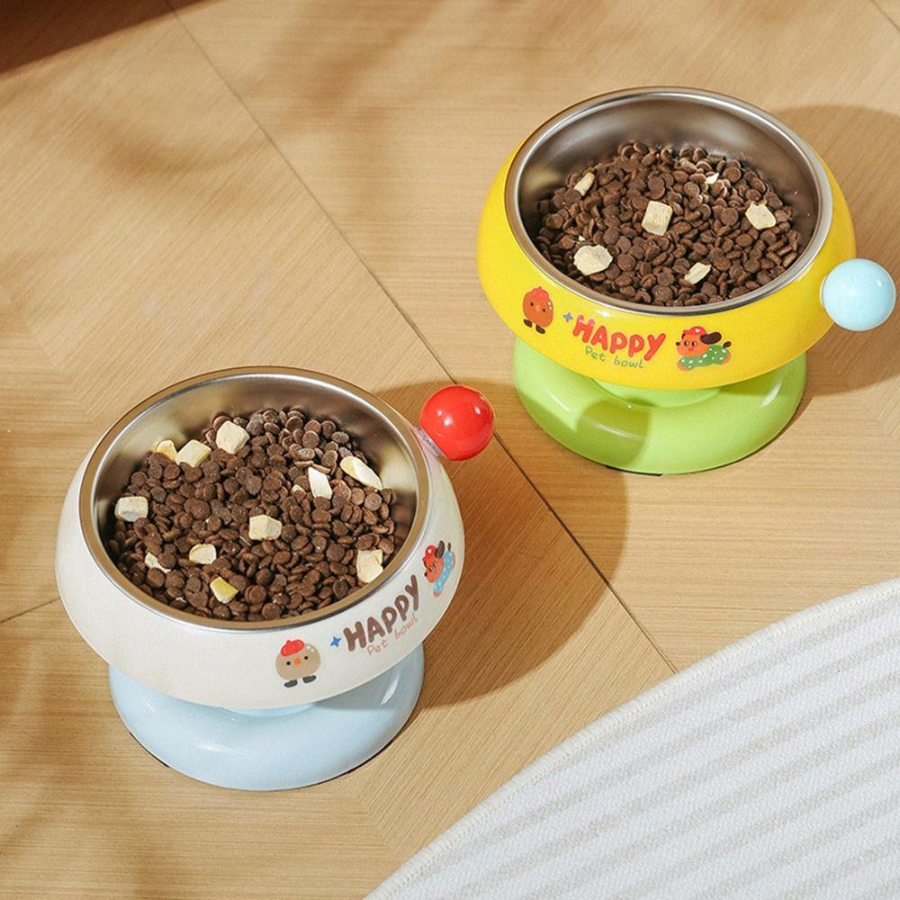 Cartoon Cat Food Water Bowl Anti Slip Cat Bowl Pet High Footed Bowl Pet Supplies