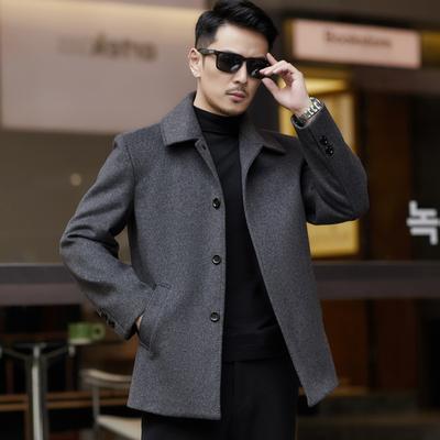 Зимняя кашемировая куртка для мужчин среднего и пожилого возраста, наряд для папы и папы, а также флисовое шерстяное пальто, повседневный топ на пуговицах.