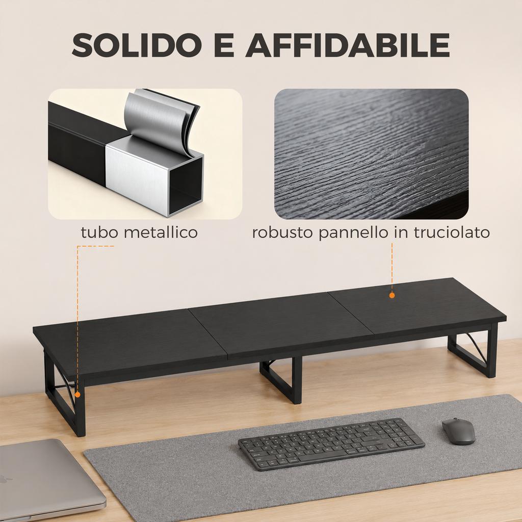 Desk Monitor Stand Up to 20kg 114x30x16.5cm Black