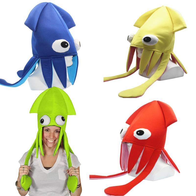 Шапка Кальмара из Бархата Jiaqi Настраиваемый Смешной Реквизит для Вечеринок для Выступлений и Косплея