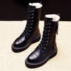 Женские ботинки Новые модные водонепроницаемые и противоскользящие ботинки на средней подошве, хлопковая обувь с зимним плюшем и толстые зимние ботинки