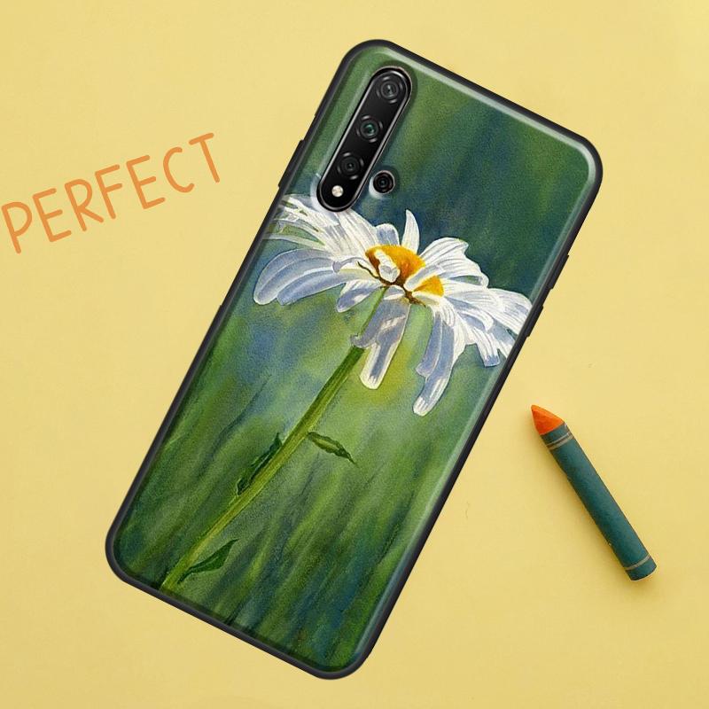 Акварель с ромашками для Huawei Nova Y91 Y70 Y72 Y73 Y60 Y90 Y61 8i 7i 11i 12i 12s 9 10 SE P20 P30 P40 Lite Чехол