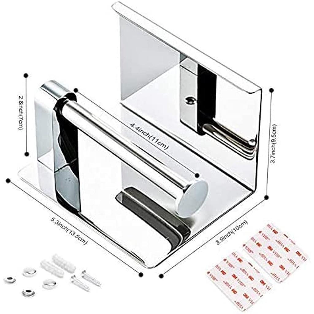 Полка для туалетной бумаги, клейкая полка для ванной комнаты, нержавеющая сталь SUS304, полка для туалетной бумаги и полка для хранения мобильного телефона