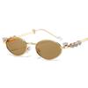 Y2k Rhinestone Sunglasses Bling Anti-Blue Light Spectacles Convenient Oval Women Sunglasses  Travel