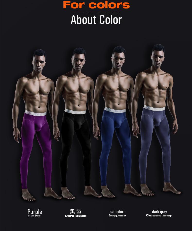 Мужские облегающие тонкие теплые леггинсы на осень и зиму