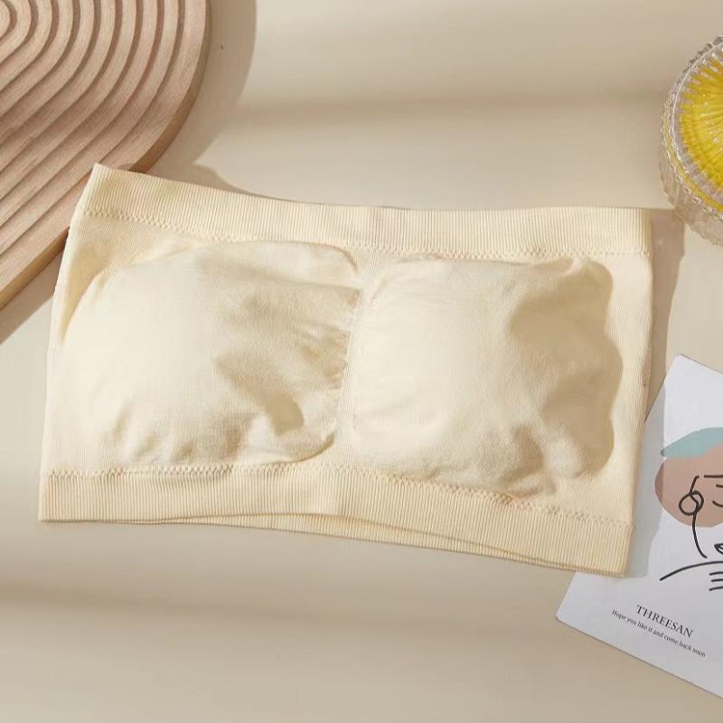 One Piece Summer Sexy Tube Tops Women Strapless Push Up Bra Lingerie Ice Silk Thin Seamless Word Sling Black White Bralette Top