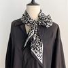 New Luxury Women Triangle Twill Silk Scarf Leopard Print Long Ribbon Summer Scarves Neckerchief Hair Band Thin