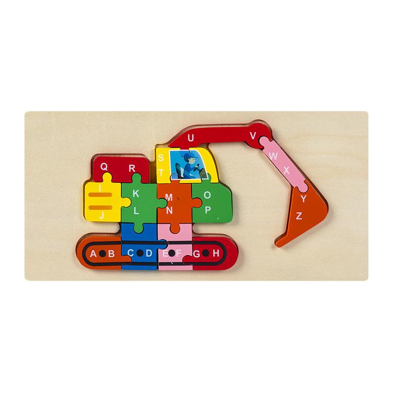 Kids Educational Wooden Animal Digital 3d Puzzle Early Learning Toy