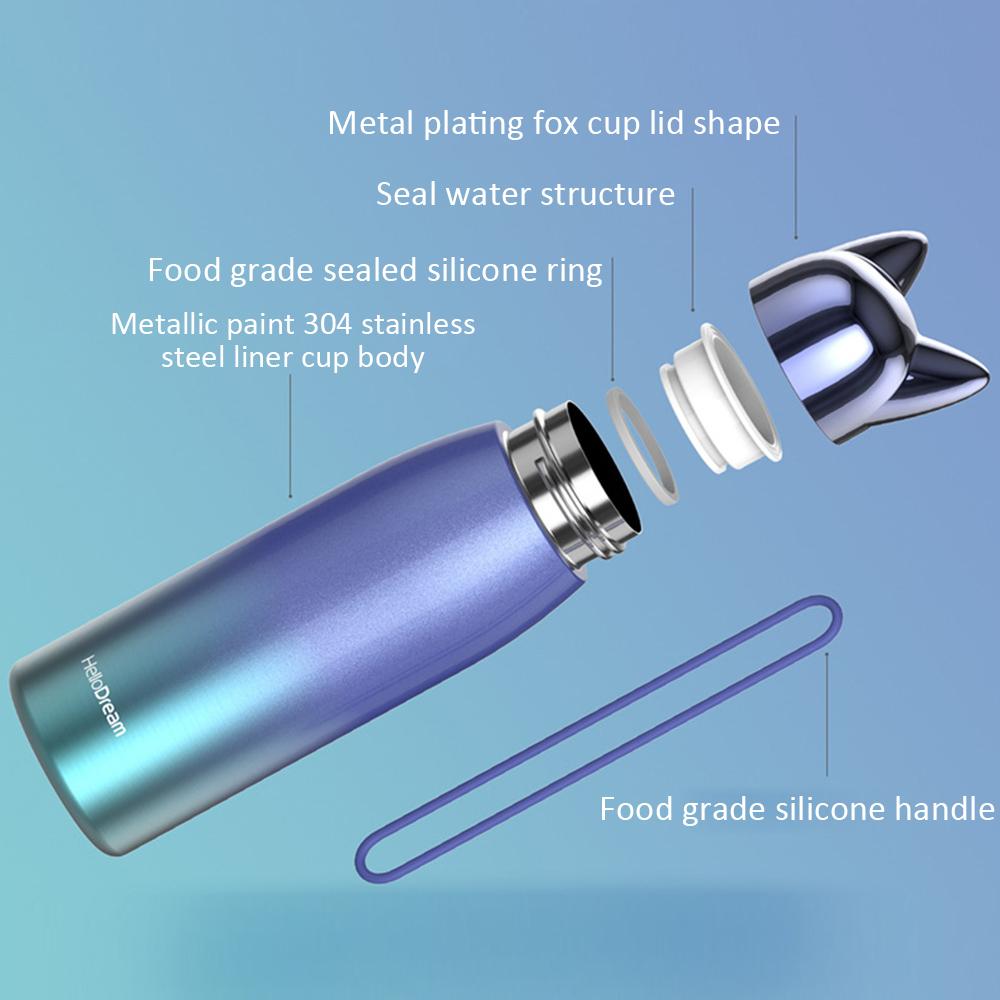 300/320ml Thermos Bottle Stainless Steel Vacuum Flasks Cute Cat Ear Thermal Cup Portable Travel Outdoor Mug for Coffee Tea Milk