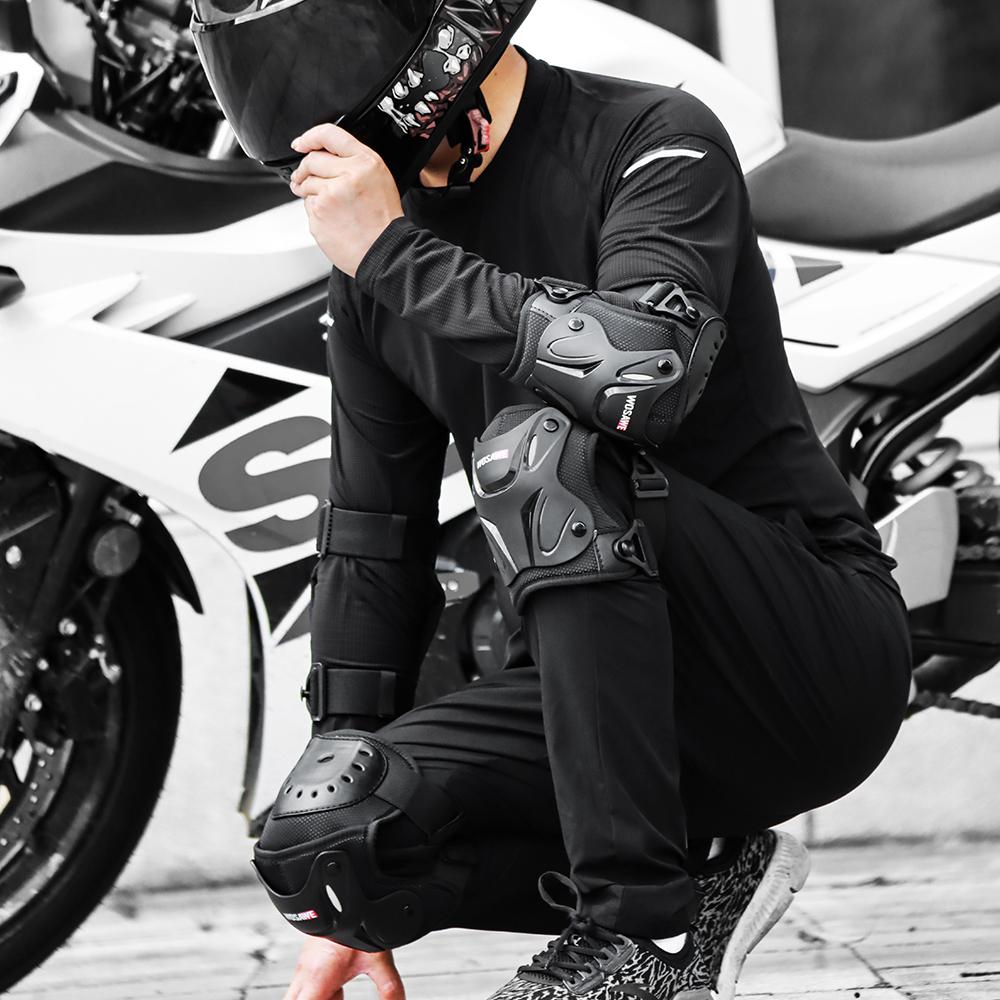 Wosawe Комплект защиты локтей и колен мотоцикла, защита брони эндуро для мотоцикла, внедорожные щитки для голени, взрослые