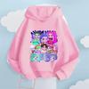 Korean KPop Devil Hunter Cartoon Girl Hooded Sweatshirt Warm Children's Wave Fashion Casual Top Casual Girls' Clothing