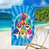 proof beach towel with a Baby Shark pattern - soft,absorbent,quick-drying,machine washable - perfect for swimming,camping,bathing