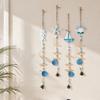 Mediterranean Handmade Wooden Starfish and Shell Wind Chime Pendant for Seaside Decor