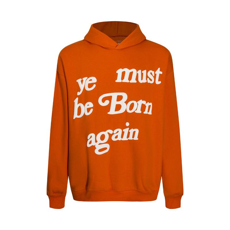 Cross-border trendy brand high street kanye Kanye same rebirth foam letter hooded sweater men's and women's bf hoodie jacket