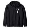 Number Seven #7 Sports Team Uniform Birthday 7 Zip Hoodie