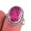 Red Ruby(Simulated) Gemstone Handmade 925 Sterling Silver Gift Ring S.7.5 b2T73