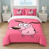 Courage the Cowardly Dog Bedroom 3Pcs Bedding Set Soft Bed Sheet Pillowcases Home Bedding Decoration